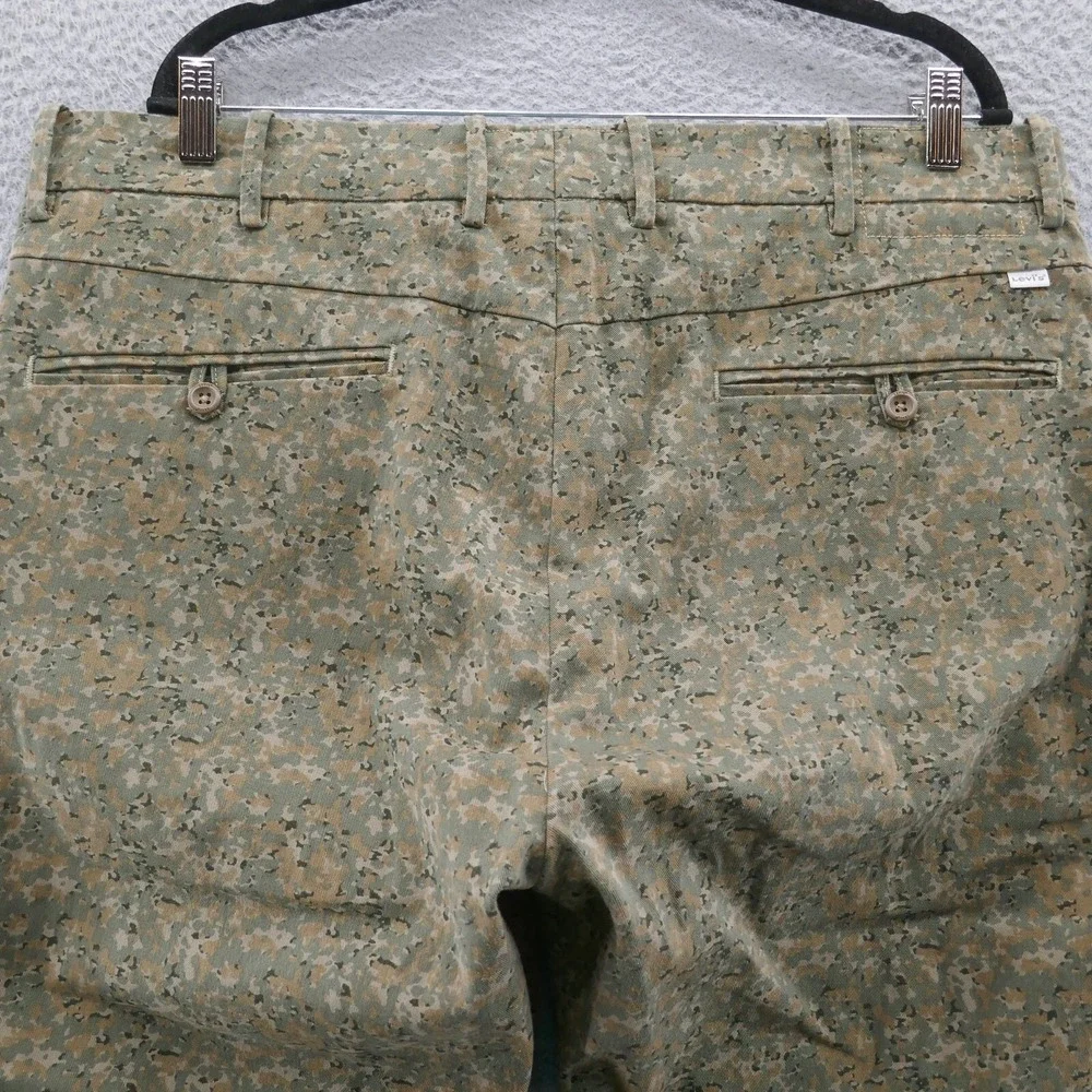 Levis Mens 38x30 Digital Camo Print Chino Pants Olive Green Stretch Twill‎ NEW
